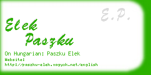 elek paszku business card